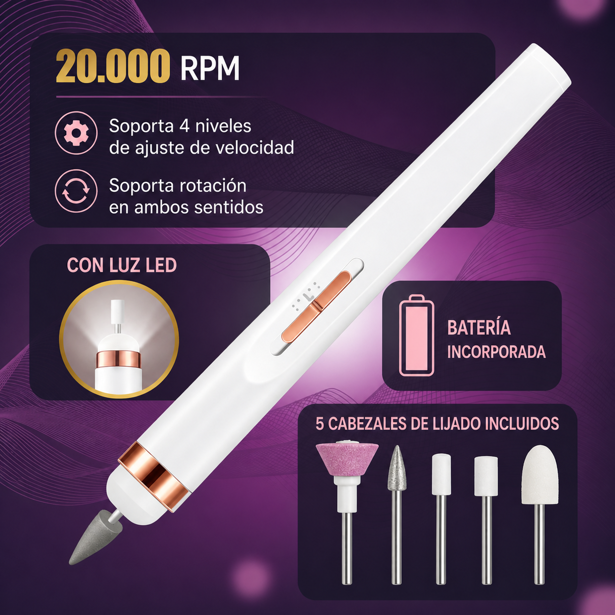 Torno de uñas 5 en 1